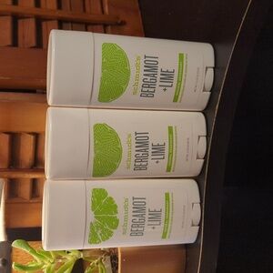 Schmidts Bergamot & Lime Natural Deodorant Lot Of 3 Coconut Oil 3.25 OZ NEW